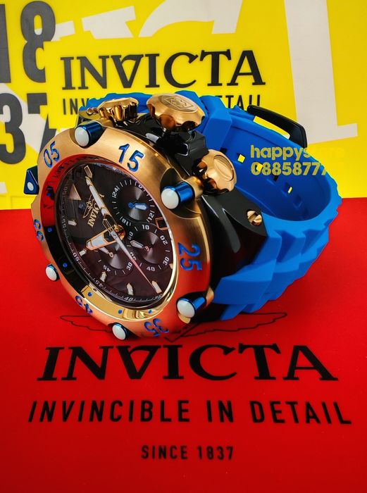 INVICTA Velmore Gold/Blue 54 mm, Инвикта нов ръчен часовник