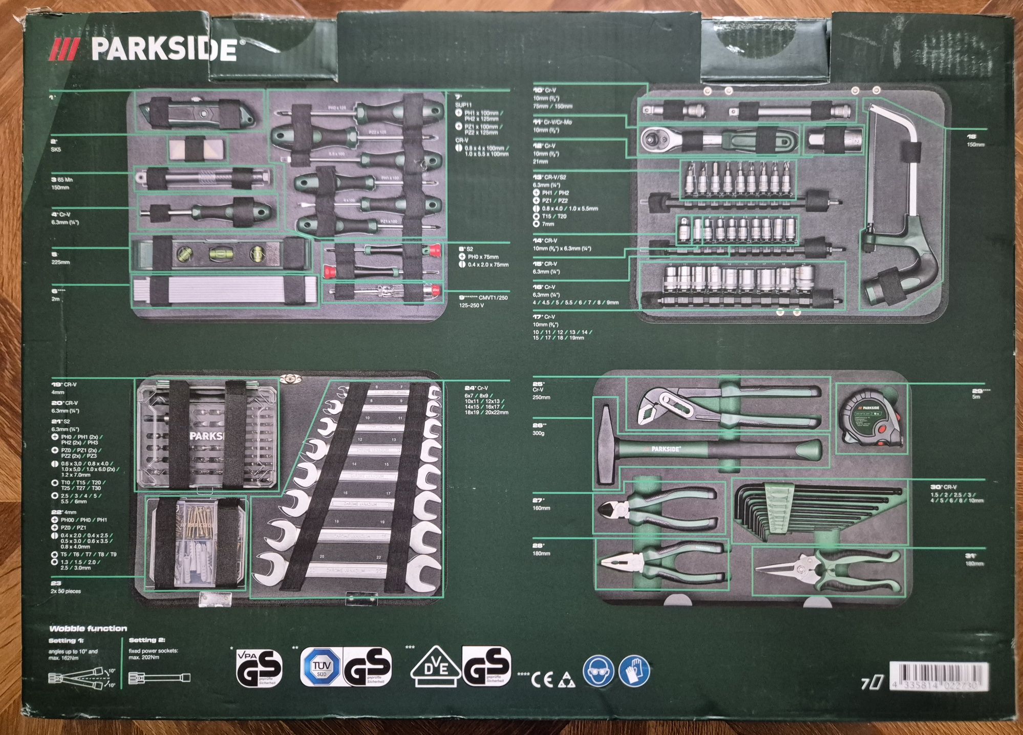 Комплект куфар с инструменти Parkside