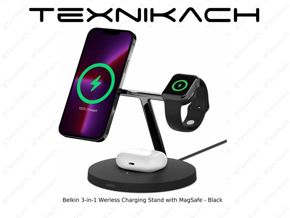 Новый • Belkin 3-in-1 Werless Charging Stand with MagSafe • Доставка