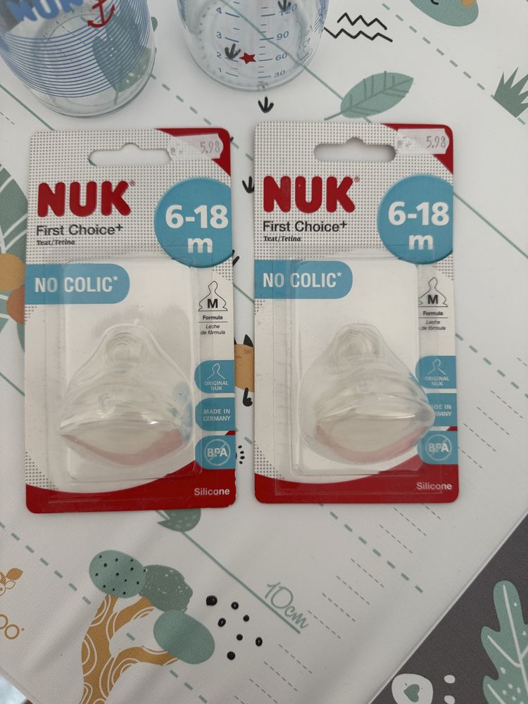 Nuk стъклени шишета + биберони