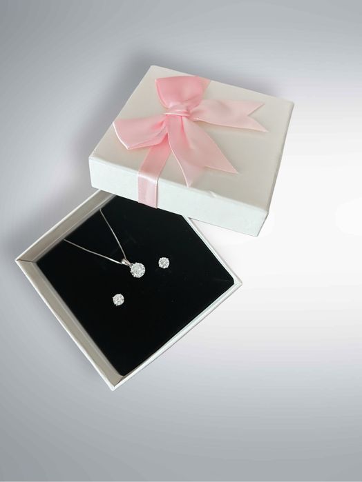 Set elegant colier si cercei - Argint 925 stantat- nou, in cutie cadou