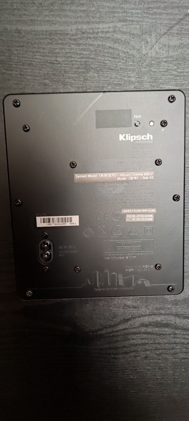 Саунбар Klipsch Cinema 600 wireless Sub 10" soundbar + дистанционно