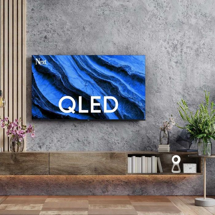 Нов безрамков телевизор NEXT QLED 50" 127 см екран UHD 4K Google TV