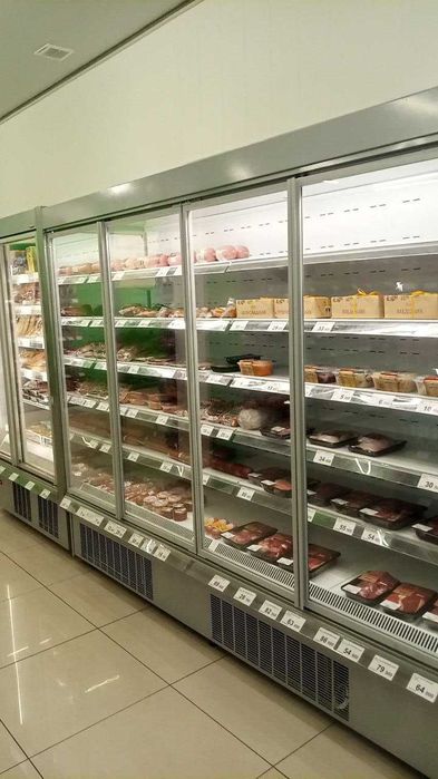 Холодильная горка ARNEG, 2,5м, НОВАЯ в наличии - с дверями и агрегатом