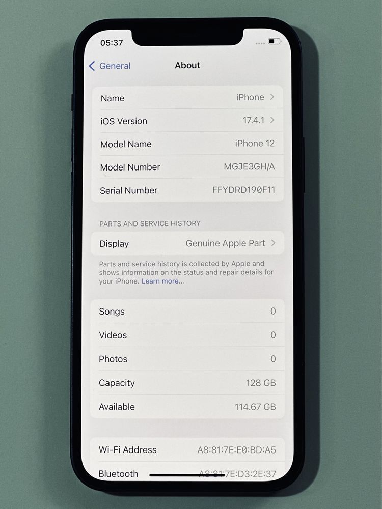 iPhone 12 128GB Blue 94% battery