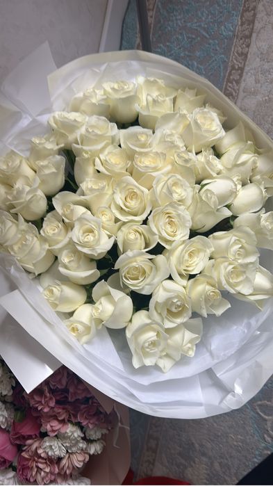 Белые Розы 55шт Срочно