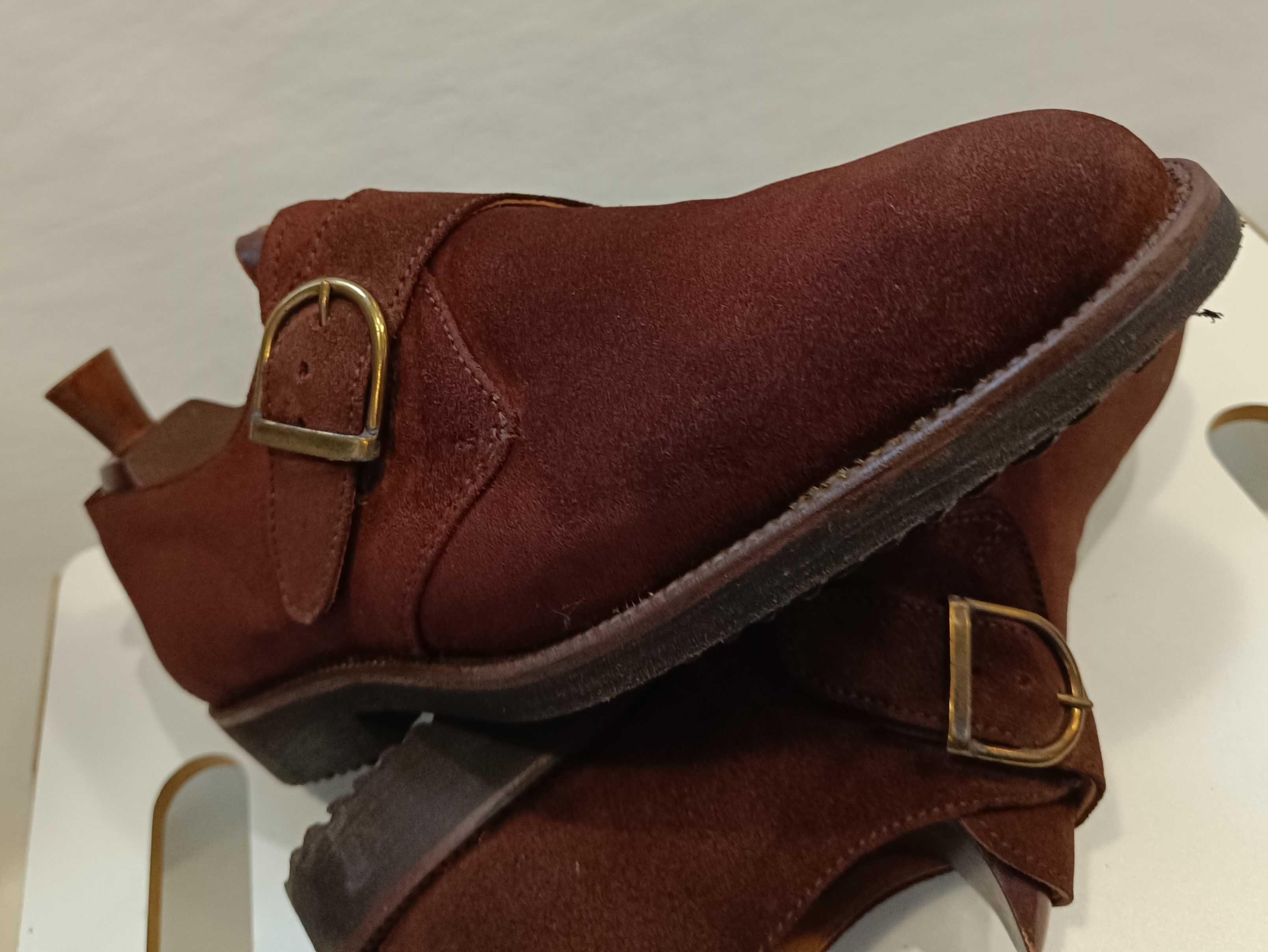 Pantofi monk 41 premium suede Emidio Oddi piele naturala moale