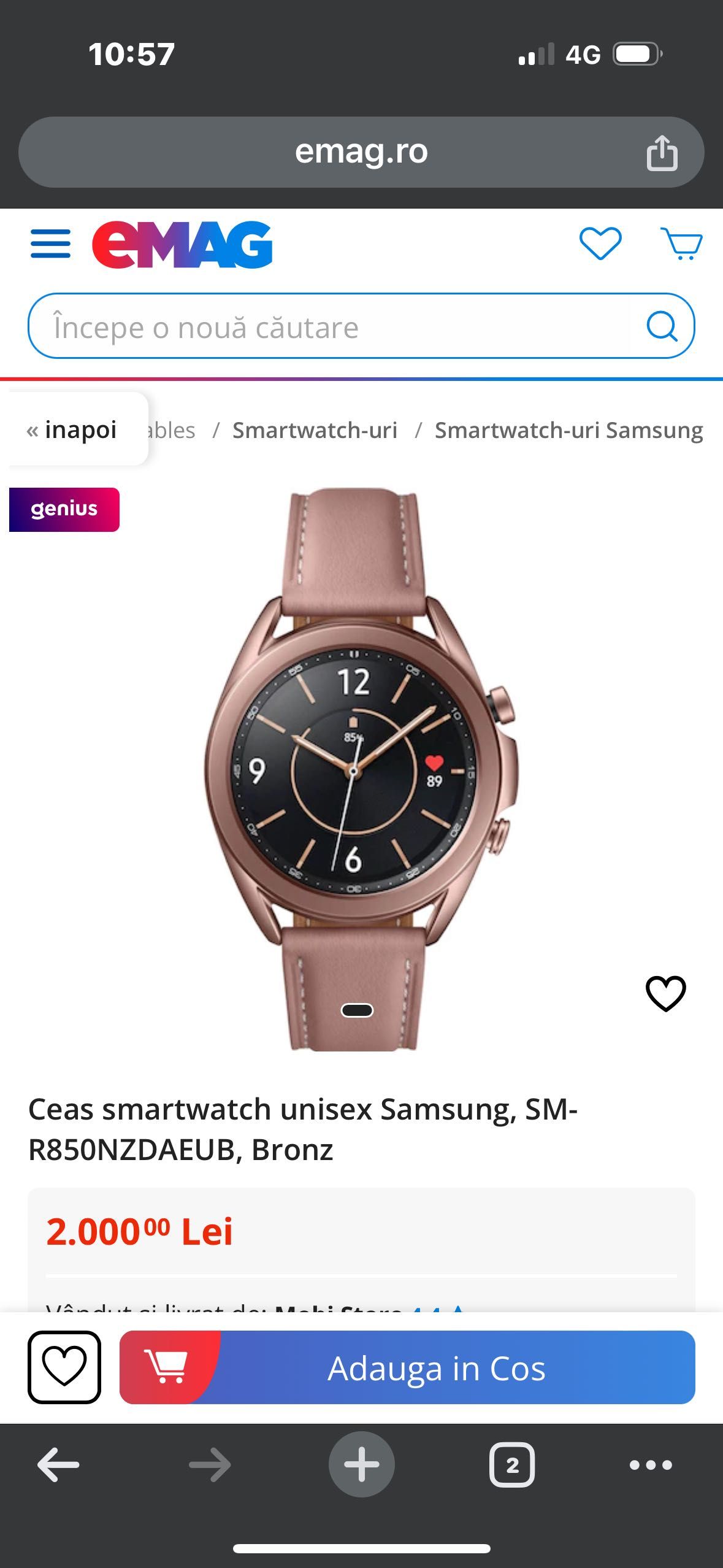Ceas Samsung Galaxi watche 3 rossegold