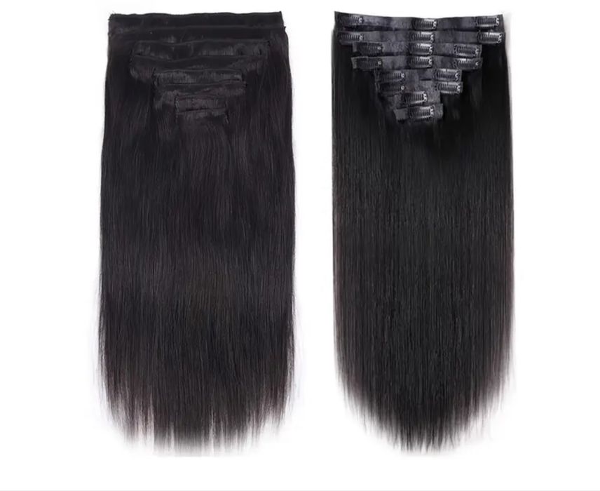 70 см черна естествена коса 200 г