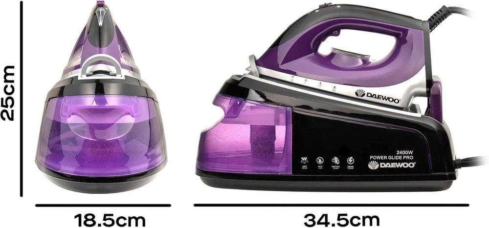 Парогенератор Daewoo 2400W 1.2L, 1.2L, керамично покритие,UK щепсел!