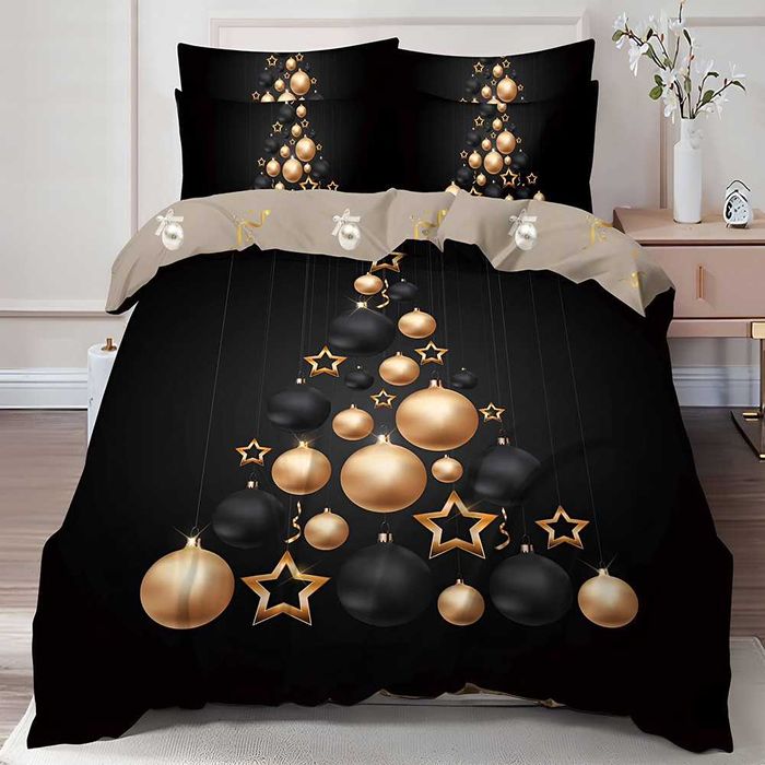 Двулицево коледно спално бельо (Реално изображение), 6 части