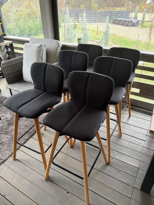 Scaun - Scaune Bar - Masa inalta - 6 Buc - Textil