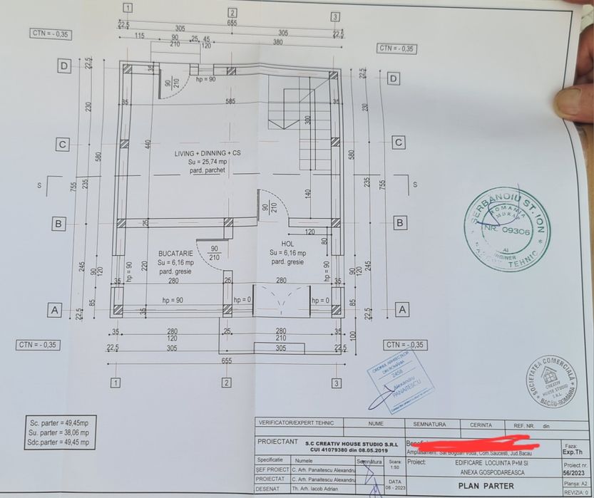 Teren intravilan 1.243 mp + construcție la roșu–oportunitate excelenta