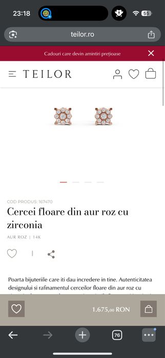 Cercei Teilor aur roz