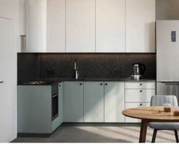 Навесные шкафы из Леруа без ручек высотой 102см