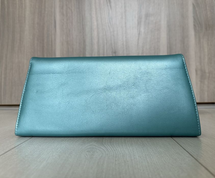 Plic de mână din piele naturală, handmade in Ro, turcoaz, Nou