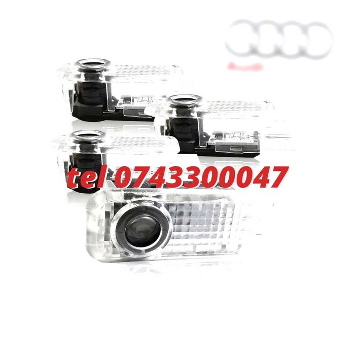 Set Lampi Led Holograme Proiectoare Logo Portiera Audi A3 A4 A5 A6 Q3