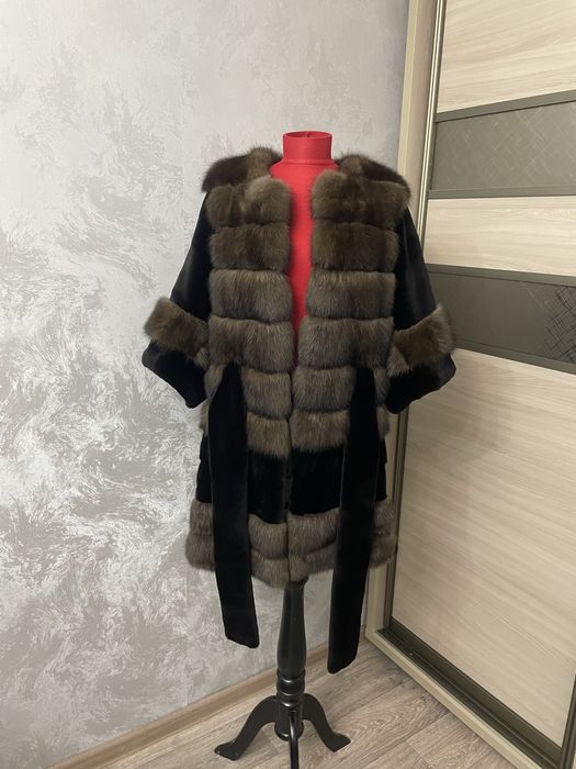 Шуба oversize, 40-50, соболь норка