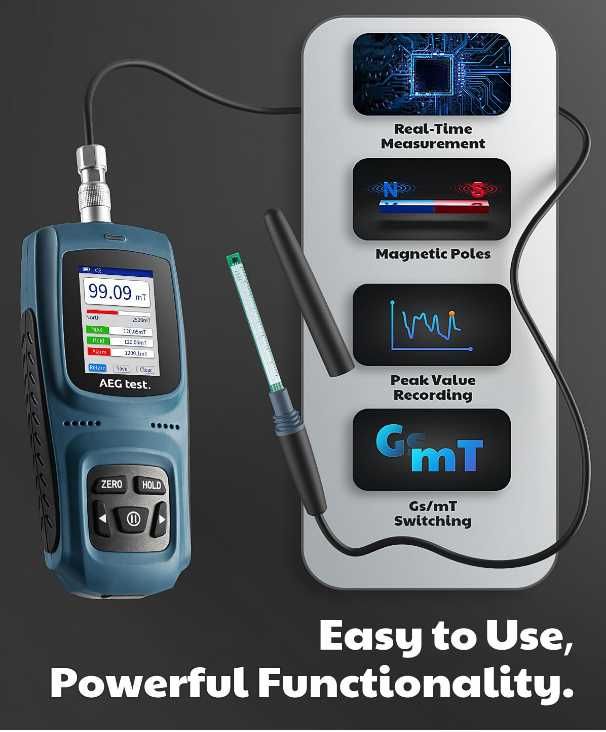AEGTEST AEG-8103 акумулаторен тесла метър 0-2500mT