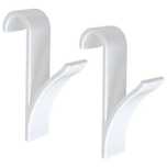 Set 2 carlige pentru calorifer, plastic alb, 2.5 x 6 x 9.5 cm
