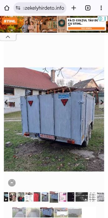 Vand remorca de 2 rot  2 t