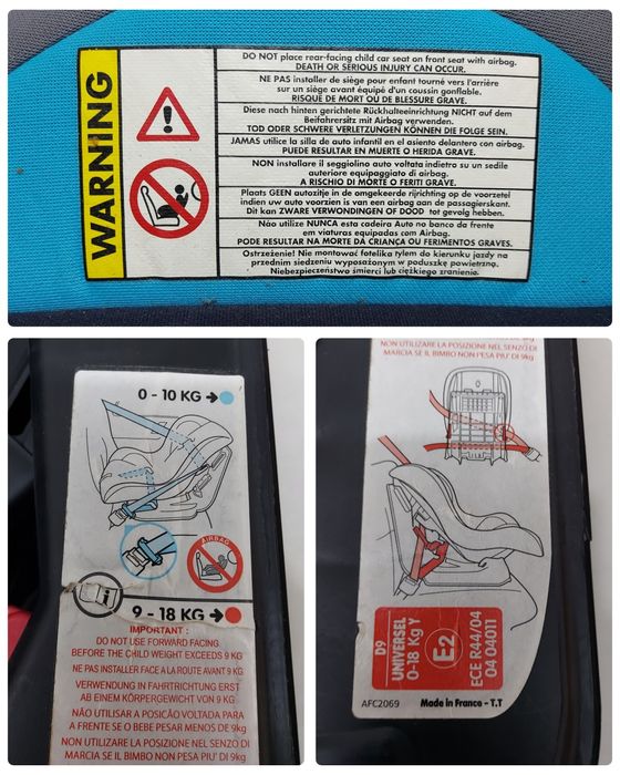 Scaun Auto BabyGo 7, ptr bebeluși și copii de la 0 la 18 Kg.