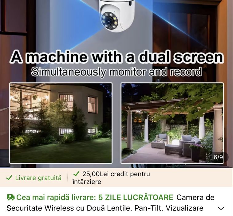 Camera supraveghere camera video 360 night vision