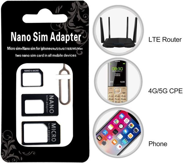 НЕМСКИ Адаптери за SIM карти 4 in 1 Nano/mic – Sim adapter + ЛЕД ФЕНЕР
