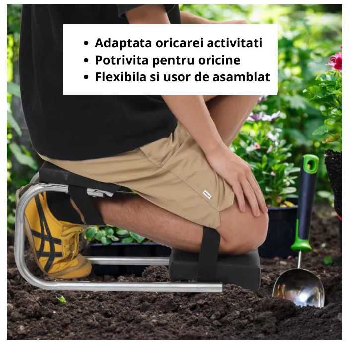 Genunchiera Reglabila, Suport din Otel Inoxidabil, pentru activitati