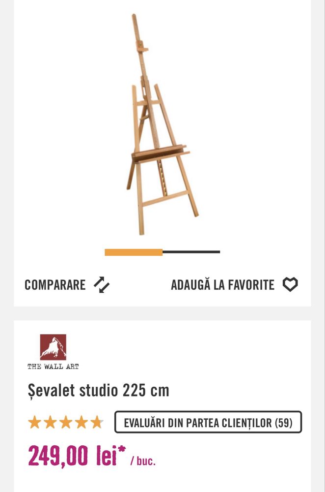Șevalet studio din lemn 225 cm – The Wall Art, ca nou