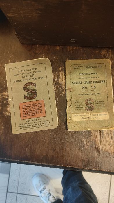 Mașina de cusut singer originală Nr 15 cu carte tehnica full accesorii