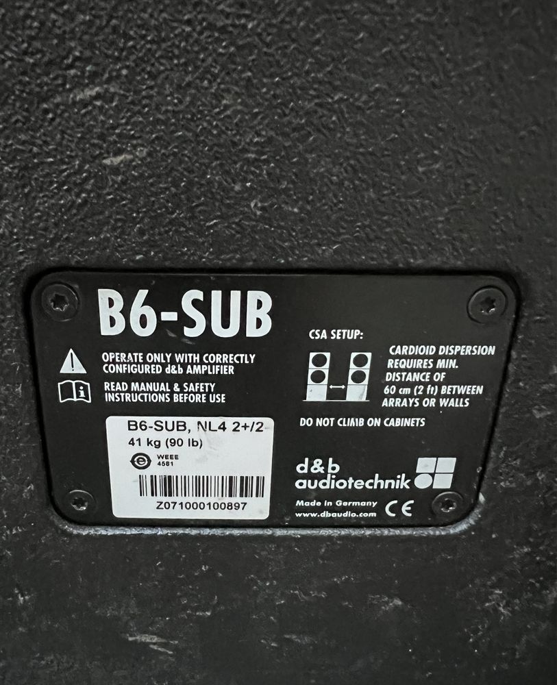 Vand basi D&B Audiotechnik B6 - SUB