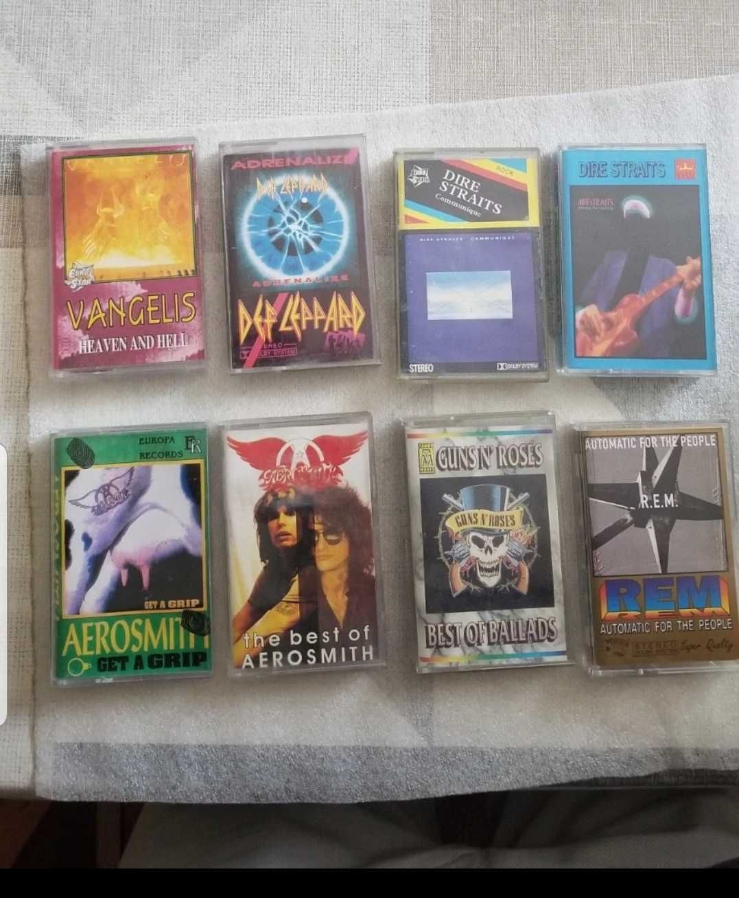 Casete audio muzica rock Aerosmith Vanghelis Guns and Roses R.E.M etc