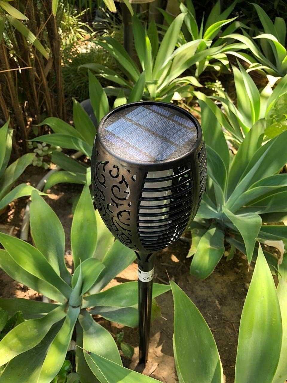 3 бр. Комплект соларни градински лампи - ефект пламък