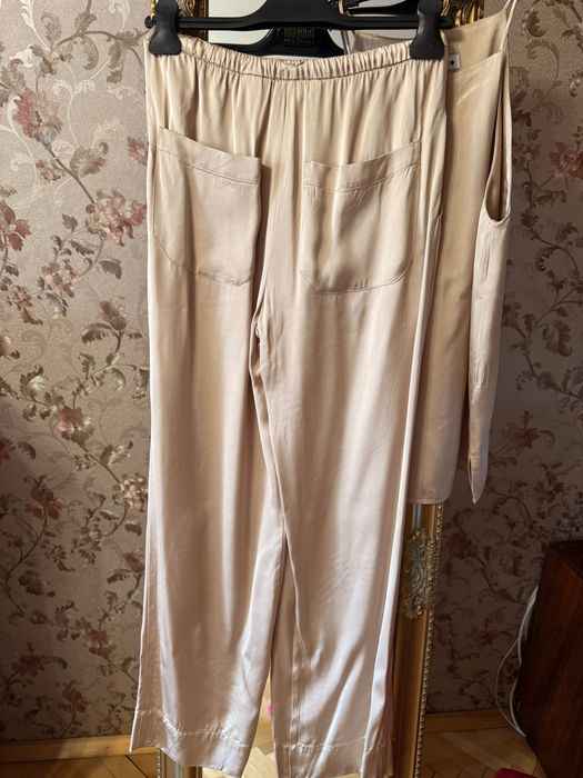 Сатенен сет ZARA, бежов, XS