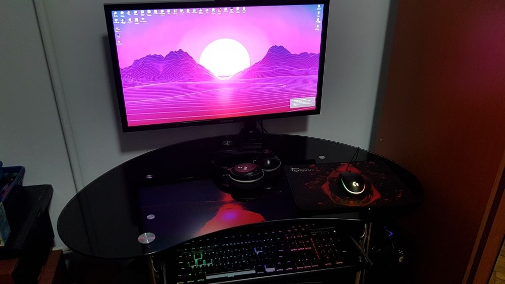 Birou masa calculator PC sticla modern