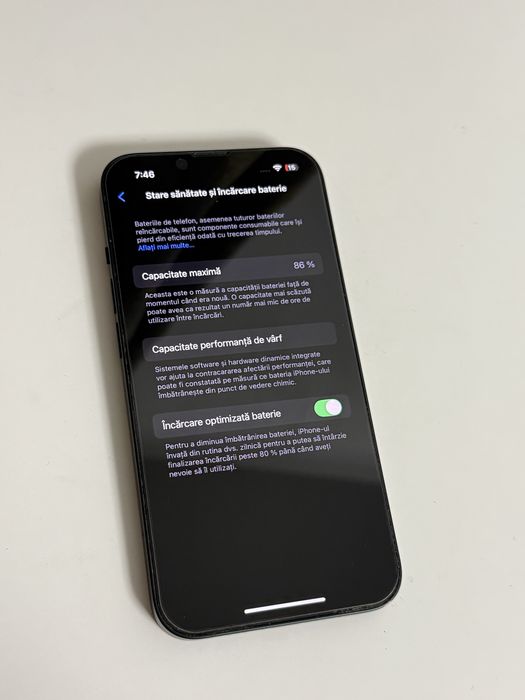 Iphone 13 128Gb 86% baterie, black, aspect impecabil