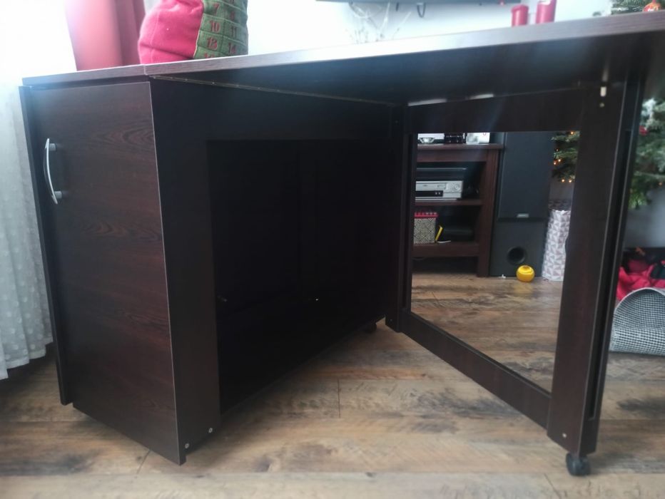 Masa plianta cu spatiu depozitare scaune - wenge