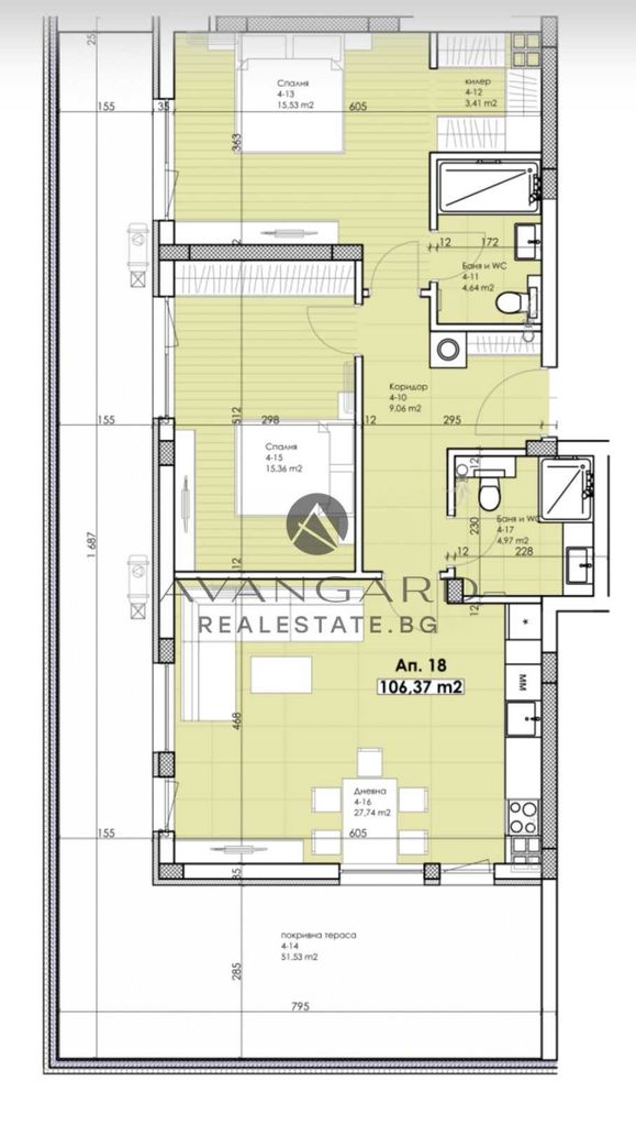 Продава се Тристаен апартамент в Пловдив, Беломорски - 106 кв.м за 1597 €/кв.м - Снимка #12