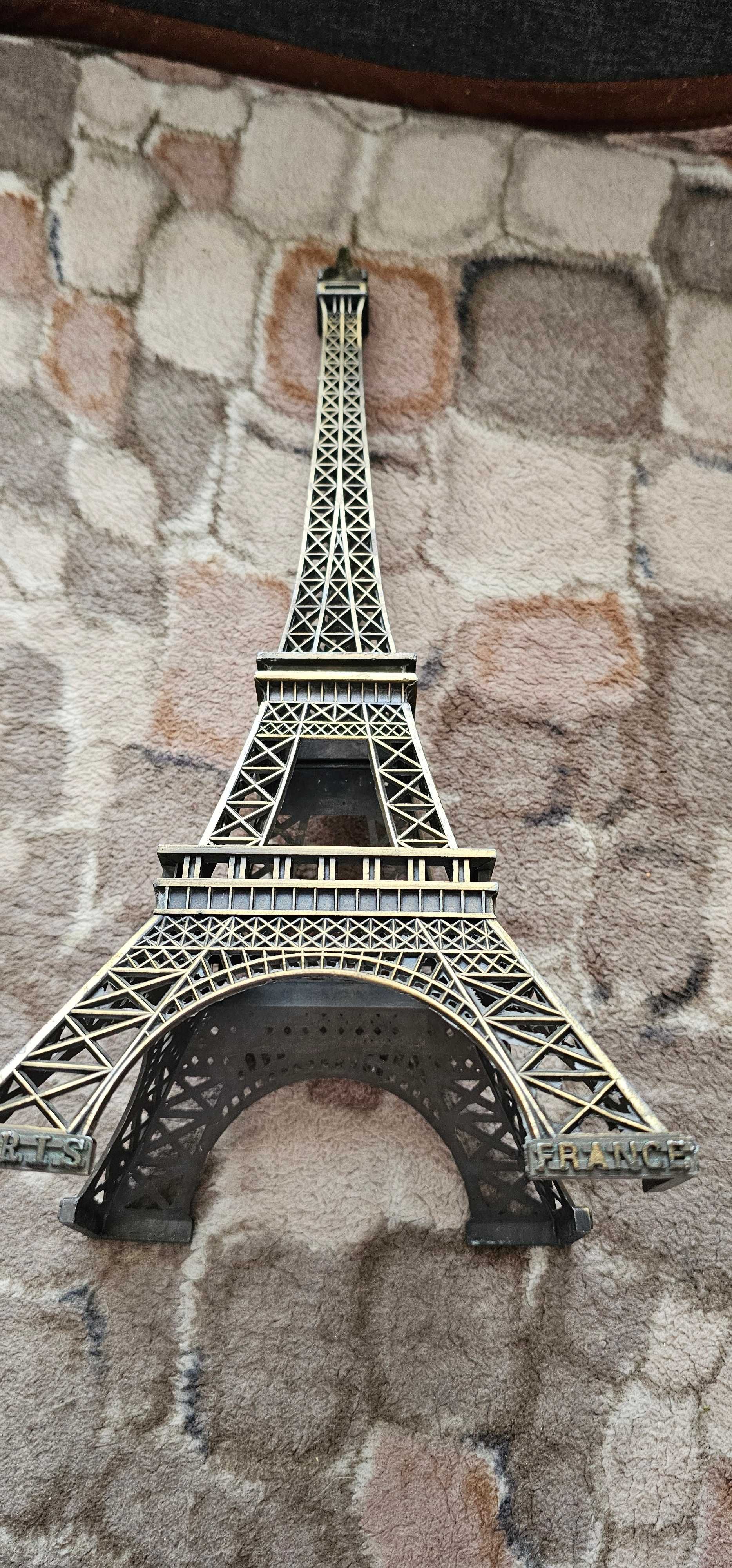 Decoratiune ArtDeco Turnul Eiffel din metal inoxidabil auriu brunat