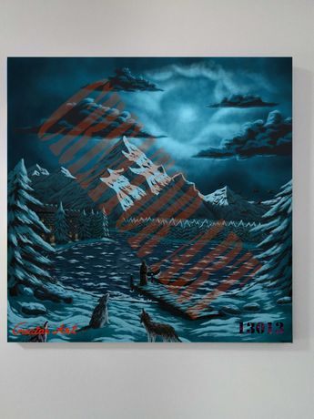Tablou Canvas Creator Art Desen Digital Mountain Snow