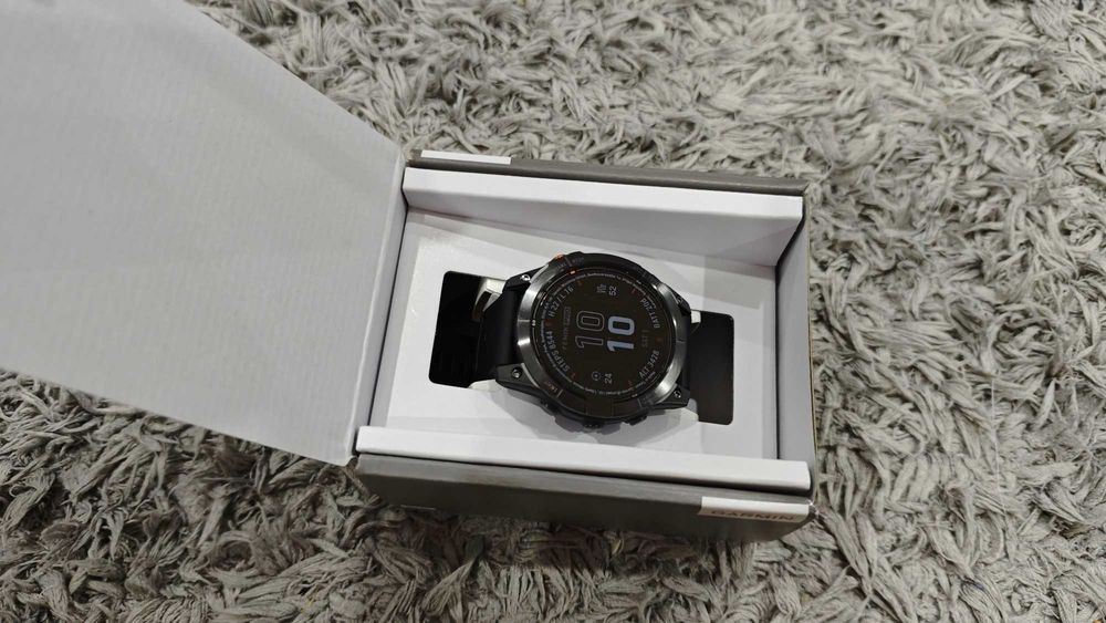 Smartwatch Garmin Fenix 7 Pro Solar, Glass, curea Neagra, Slate Grey