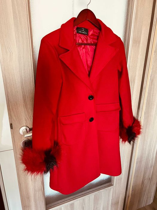Палто, дамско, червено Размер М