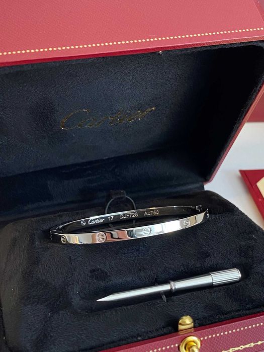 Cartier LOVE Bracelet Slim 17 White Gold 750 cu Cutie