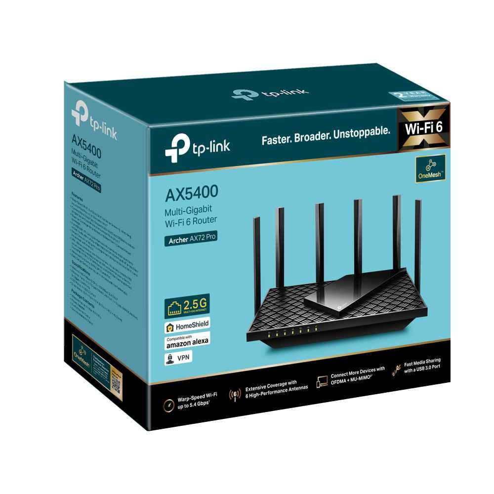 TP-Link Archer AX72 PRO / AX5400 Dual-Band Wi-Fi 6 Роутер (Router)