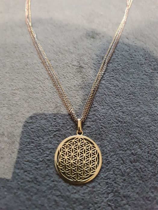 Lant Engelsrufer 925 argint 925,3 nuanțe,suflat aur roze,galben și alb