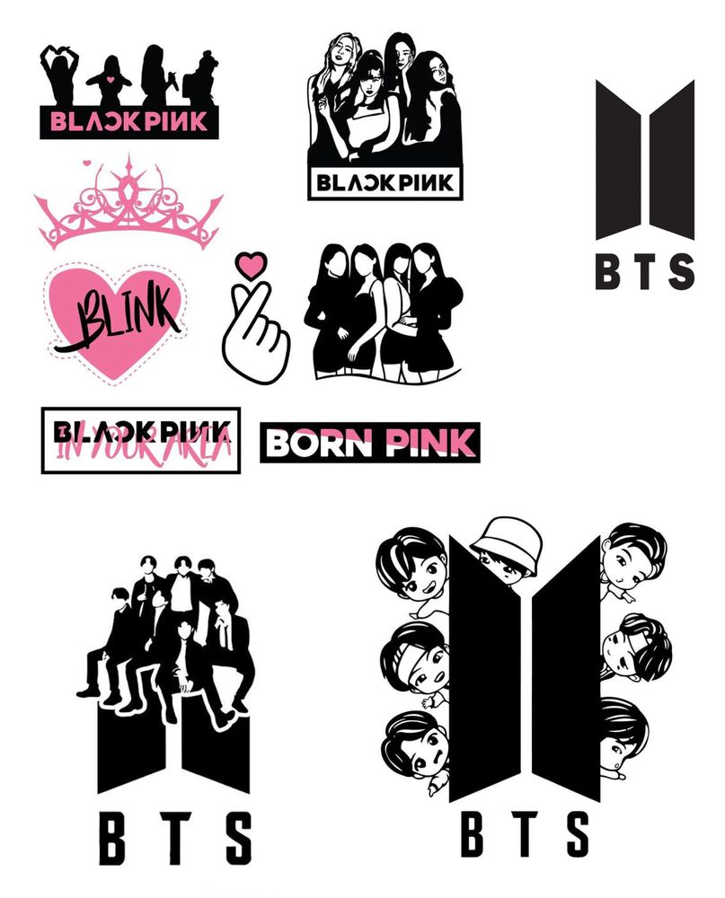 Стикери на kpop групи - BTS, Blackpink (принтиране по заявка)