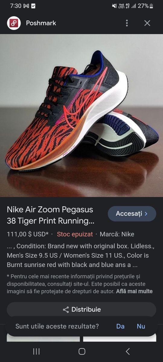 Nike Air Zoom Pegasus mărimea 41