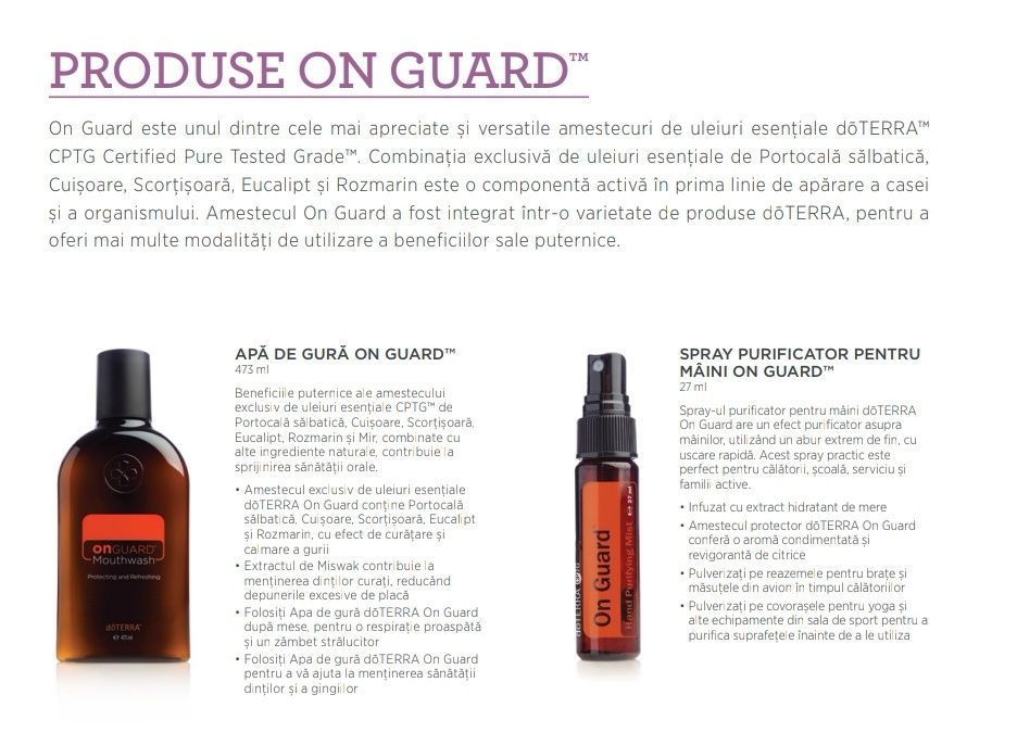 Gama on guard doterra aromaterapie, uleiuri esențiale, săpun,detergent