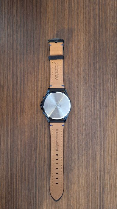 Мъжки Часовник Casio Edifice EFV 540D Кожена каишка Тъмносин